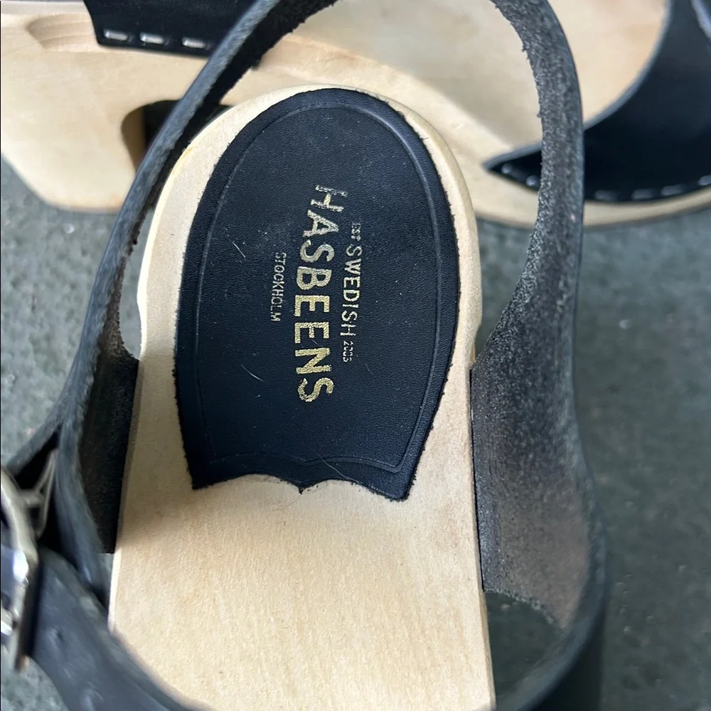 Sweedish Hasbeens Mirja Clog Sandals Size 38 Bohemian Vacation Resortwear - Picture 9 of 14
